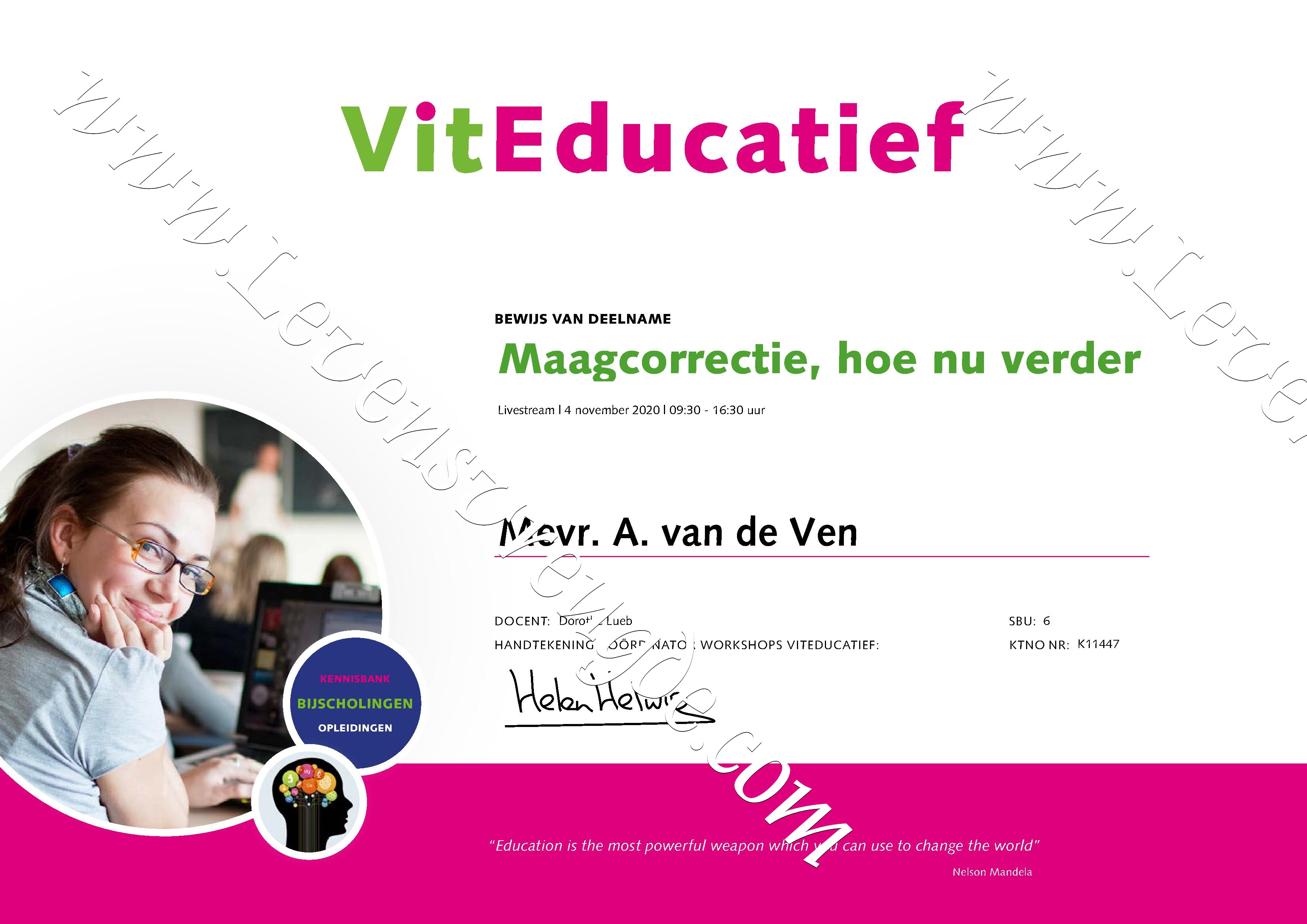 Maagcorrectie, Hoe nu verder - 6 SBU